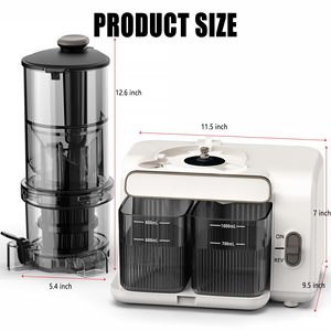 Extracteur de jus à froid, rendement de 99 %, <span class=keywords><strong>goulotte</strong></span> d'alimentation large de 5,4 pouces, moteur silencieux de 200 W, sans BPA, séparation automatique de la pulpe - Product Image 2