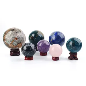 Feng Shui Natuurlijke Kristal Ambachten Healing Kristallen Ballen Spheres Rozenkwarts Amethyst Crystal Ball Sphere Groothandel