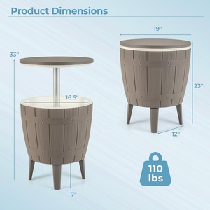 Table de bar extérieure avec seau à glace 3-en-1 en plastique de 10 gallons, réglable en hauteur, pour bière/vin, toutes saisons, pour fêtes et cocktails en extérieur - Product Image 4
