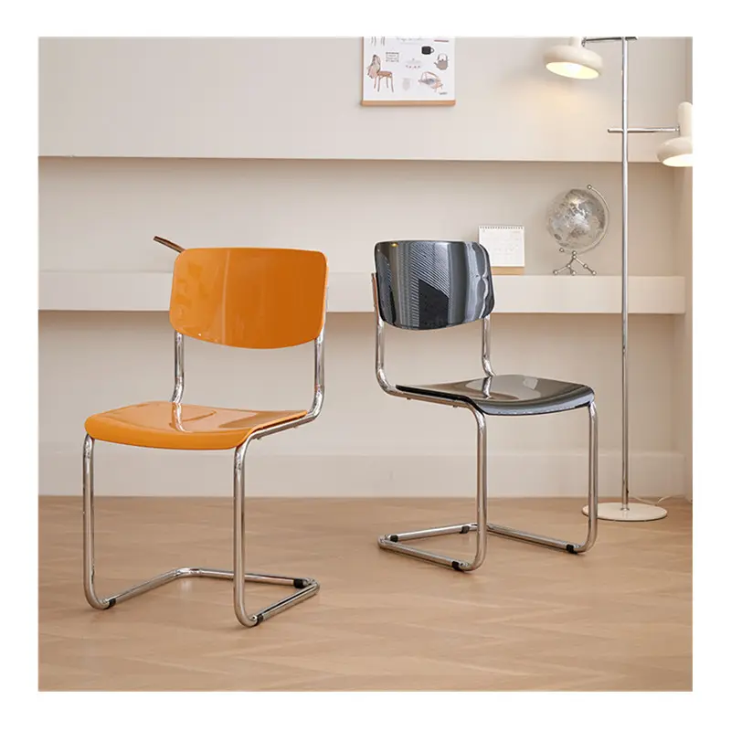 High Quality Nordic Korea Plastic Metal leg Dining Chair Cafe Office Chair Balcony Study chair