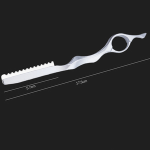 All Stainless Steel Razor Salon Razor Hairdresser Barber Trimming <b>Tools</b> Replaceable Blades Hair Thinning Clipper - Product Image 2