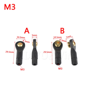 Lot de 50 connecteurs de liaison RC en nylon noir M2, M2.5, M3 pour tiges de direction d'avions miniatures, accessoires et pièces de rechange