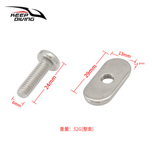สกรูยึดเรือคายัคสำหรับดำน้ำ M6 สแตนเลสสตีล อุปกรณ์ตกปลาที่ทนทาน - Product Image 5