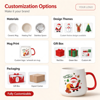 Cadeau d'entreprise - Tasse à café - Souvenir de Noël et cadeau de mariage - Motif Père Noël - Plusieurs styles disponibles