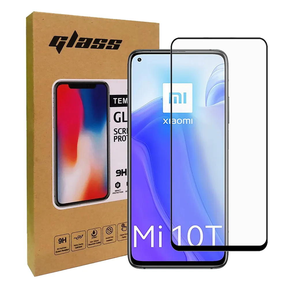 Precio al por mayor venta caliente teléfono Protector de pantalla de cristal templado de teléfono para Xiaomi Mi 10T película