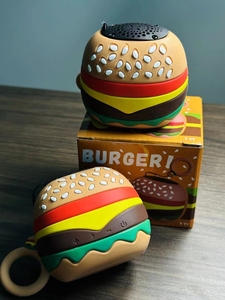 New T77 Bánh <span class=keywords><strong>Hamburger</strong></span> Phim Hoạt Hình Không Dây Màu Xanh Răng Loa Dễ Thương <span class=keywords><strong>Mini</strong></span> Có Thể Sạc Lại Plug-in Thẻ Di Động Dj Món Quà Sinh Nhật Loa - Product Image 2