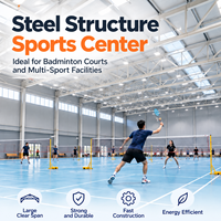 Structure en acier pour terrain de badminton GloStar, bâtiment préfabriqué, arène sportive intérieure et centre multisports