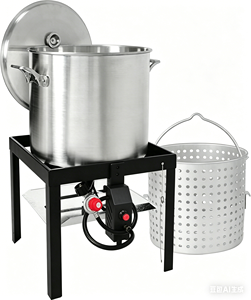 Kit de Olla <span class=keywords><strong>para</strong></span> Mariscos de 100QT con Cesta Coladora, Quemador de Propano de 110,000 BTU y Regulador de 10 PSI <span class=keywords><strong>para</strong></span> Exteriores y Jardín - Product Image 5