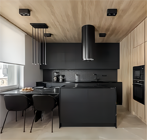 <span class=keywords><strong>Hotte</strong></span> de cuisine circulaire dorée suspendue au plafond, <span class=keywords><strong>silencieuse</strong></span>, à cheminée supérieure, pour cuisine ouverte, avec colonne d'évacuation des fumées, ustensiles de cuisine - Product Image 5