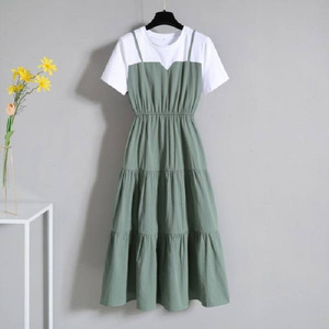 Vente en Gros Nouveauté Robe Femme Manche Courte Assortiment Couleurs <span class=keywords><strong>Été</strong></span> <span class=keywords><strong>D</strong></span>écontractée Patchwork Col Rond Fille Mignonne Promotion Chaleur - Product Image 1