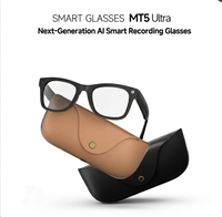 Nouvelles lunettes intelligentes MT5 ULTRA AI 2026 avec caméra 8MP, étui de chargement, appels Bluetooth, traduction IA, commande vocale et verres anti-lumière bleue