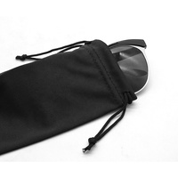 Rpet recyclable écologique en microfibre, sac à lunettes souple avec cordon de serrage, Logo personnalisé, étui à lunettes