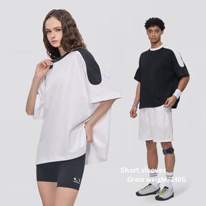 เสื้อยืดแขนแร็กแลนบล็อกสี 240 กรัมสำหรับผู้ชาย แห้งเร็ว ระบายอากาศได้ดี ทรงโอเวอร์ไซส์ สไตล์สตรีทแวร์ ต้านเชื้อแบคทีเรีย เสื้อลำลองสำหรับฤดูร้อน - Product Image 3