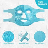 Cold Gel Pack Compress Masque facial en gel réutilisable Hot Cold Therapy Gel Bead spa masque facial de refroidissement à chaud froid