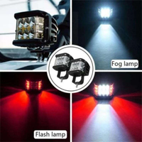 4 Inch 45W 12V LED Work Light Bar Cube Side Shooter Pod White Amber Strobe Lamp SUV Car Lights Accessories