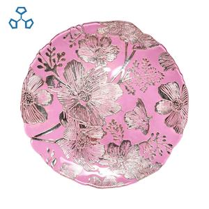 Platos de Cristal Decorativos de 13 Pulgadas, Elegantes Platos de Cristal Rosados para Bodas, Fiestas, Banquetes, Cumpleaños y Celebraciones - Product Image 3