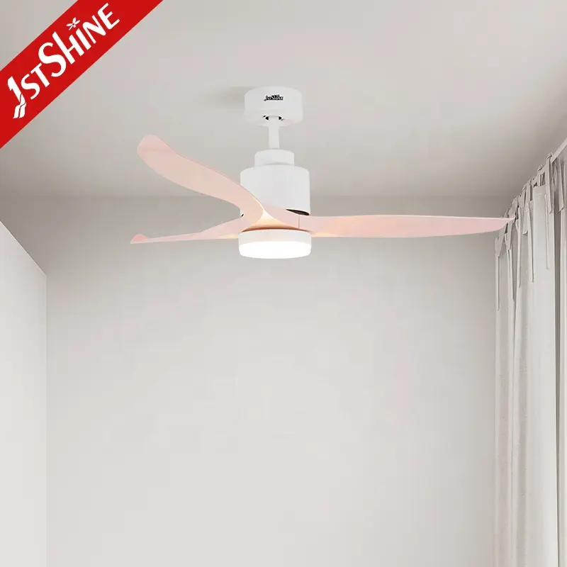 Ventilatore da soffitto a LED 1stshine camera dei bambini colore rosa pale in plastica ventilatore da soffitto silenzioso salvaspazio