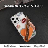 MOQ 500 étuis en silicone pour iPhone 17 Pro Max avec motif diamant, étuis de créateur pour iPhone 17 Pro, coques diamant pour iPhone 17, 16, 15