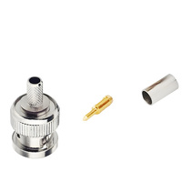 Connecteur BNC mâle à sertir par compression à froid pour câble coaxial RG58 RG59 RG6, caméra CCTV, AHD, CVI, TVI, CVBS, vidéo, moniteur