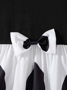 Vestido de Princesa para Niñas, Otoño 2026, Cuello Redondo, Estampado de Corazones, Lazo, Manga Larga, Hasta la Rodilla - Product Image 5