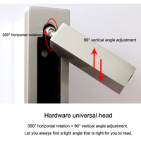 Lampe murale de lecture encastrée ZeroUNO pour hôtel, luminaire réglable avec interrupteur, lampe de chevet nordique pour hôtel