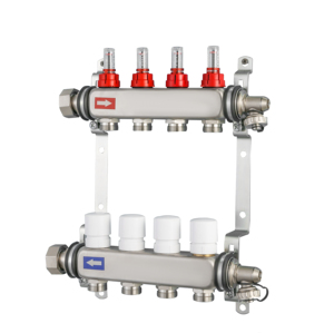 <span class=keywords><strong>CE</strong></span>-Zertifizierter Moderner Edelstahl-Verteiler mit Durchflussmesser und Ablassventil für Küchen- und Badezimmer-Fußbodenheizungssysteme - Product Image 2