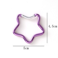 Mousqueton en forme d'étoile à cinq branches en alliage d'aluminium, boucle de suspension, clip à ressort, fermoir pour sac à dos, porte-clés, artisanat DIY