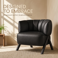 Fauteuil d'appoint individuel rembourré écologique en cuir pleine fleur ou tissu, confortable, pour salon ou salle à manger, directement de l'usine