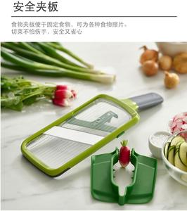 Trancheuse manuelle réglable en acier pour fruits et légumes avec protège-main et planche à découper pour la maison - Product Image 6