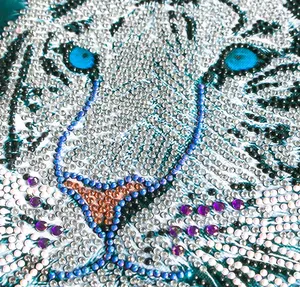 Peinture de strass diamant pour enfants, modèle mosaïque 5D à forme spéciale, perceuse partielle, broderie de tigre, vente en gros, Diy
