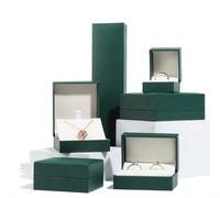 Grüne benutzer definierte Luxus Hochzeits papier Vorschlag rosa Boxen Ohrring quadratische Ring Box Schmuck Verpackungs box