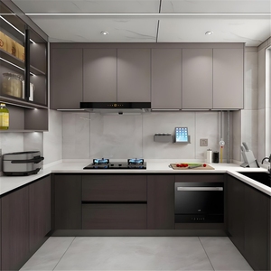 ตู้ครัวเชิงพาณิชย์แลคเกอร์สีขาวเงาสูงและเฟอร์นิเจอร์ครัว - Product Image 2