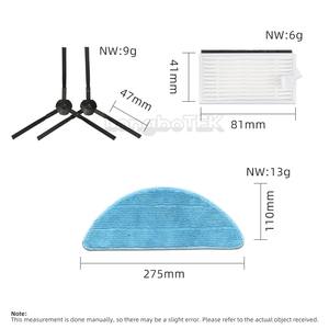 Pièces détachées pour aspirateur <span class=keywords><strong>robot</strong></span> ZACO <span class=keywords><strong>V5s</strong></span> <span class=keywords><strong>Pro</strong></span> : brosse latérale, filtre HEPA, chiffon de nettoyage sec/humide. - Product Image 6