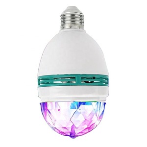 Bombilla Led de bola mágica de cristal RGB de rotación 360, lámpara colorida de 3w para discoteca, luz de escenario giratoria, OEM - Product Image 4