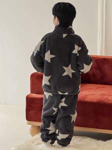 Ensemble de vêtements décontractés pour garçons, automne/hiver 2025, nouveaux pyjamas en <span class=keywords><strong>polaire</strong></span> de polyester pour enfants, épais, fabriqués dans le Zhejiang - Product Image 3