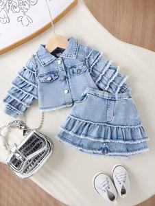 Abiti per bambini in Denim abbigliamento per bambini all'ingrosso abbigliamento per ragazze Jeans abiti per ragazza Set <span class=keywords><strong>vestiti</strong></span> per bambini giacca invernale per bambini - Product Image 2