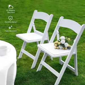 White Wedding Outdoor Klappstuhl Bj Flamingo Resin Chair Weiße Americana Stühle mit gepolstertem Sitz