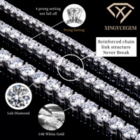 Bracelet Tennis Homme Femme Personnalisé de Luxe en Or Blanc 14 carats Véritable Sertis de Diamants de Laboratoire D VVS, Style Hip Hop Glaçé – Vente en Gros