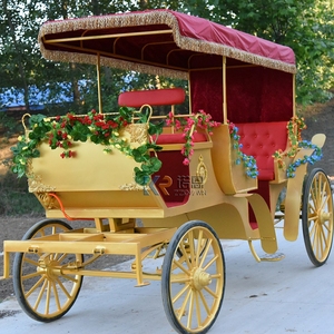 Fantastique carrosse électrique de style européen Victoria, carrosse de conte de fées en acier tiré par des chevaux pour le camping et les visites touristiques - Product Image 5