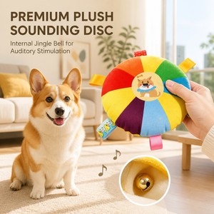 Juguete de Peluche Colorido y Sonoro para Perros y Gatos, Resistente a Mordidas, para Discos Voladores, Interactivo, para Uso en Exteriores - Product Image 2