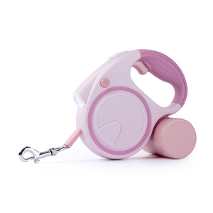 Factory Wholesale Portable Multifunctional LED Light Retractable Dog <b>Leash</b> Detachable <b>Pet</b> <b>Leash</b> With Poop Bag Dispenser - Product Image 1
