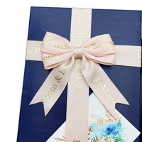 Ruban en satin E-magic Factory 25MM, nœud personnalisé pour emballage de boîte cadeau de Noël avec boucle élastique pour emballage de boîte