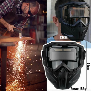 Masque de soudage avec visière grise en polycarbonate anti-rayures et résistant à la chaleur pour le soudage - Product Image 3