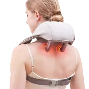 סוללה מובנית אלחוטית שיאטסו חימום צוואר כתף חגורת עיסוי שרירים שיכוך כאבי שרירים לעיסוי כתף צוואר