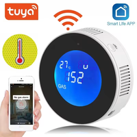 Écran LCD Tuya Wifi Détecteur de fuite de gaz GPL Alarme Détecteur de sécurité incendie App Control Sécurité à domicile