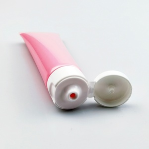 Nouveau style – Tube souple rose 100 ml pour nettoyant visage, émulsion pour les mains et lotion, avec bouchon à vis et impression sérigraphiée - Product Image 4