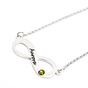 <span class=keywords><strong>Collana</strong></span> <span class=keywords><strong>con</strong></span> nodo d'amore <span class=keywords><strong>con</strong></span> simbolo dell'<span class=keywords><strong>infinito</strong></span> inciso personalizzato in argento Sterling <span class=keywords><strong>con</strong></span> ciondolo <span class=keywords><strong>con</strong></span> nome - Product Image 4