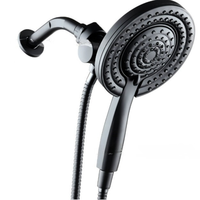 Pommeau de douche pluie double avec douchette, système de douche 2-en-1 (plafond + douchette), utilisable séparément ou ensembles