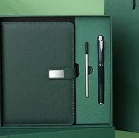 Coffrets cadeaux d'affaires de luxe avec logo personnalisé, carnet en cuir avec reliure cousue et stylo
