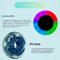 Roues de patins à roulettes pour adultes WEIZHONG 80 mm PU+PP Lumineuses, imperméables, durables, clignotantes, respirantes, légères, de haute qualité